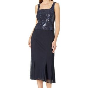 Alex Evenings Tea Length Mock Dress